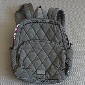 Vera Bradley Small Charcoal Quilted Backpack